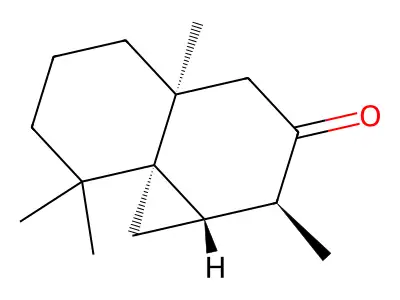 4,7,11,11-Tetramethyltricyclo[5,4,0,0 1,3]undecan-5-one structure