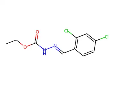 Ethyl hydrogen [(2,4-dichlorophenyl)methylidene]carbonohydrazonate structure