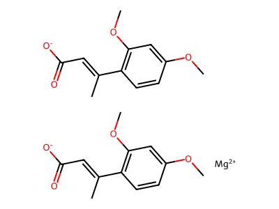 Bis[(Z)-3-(2,4-dimethoxyphenyl)-2-butenoic acid]magnesium salt structure
