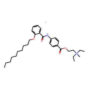 Ammonium, diethyl(2-(4-(2-decyloxybenzamido)benzoyloxy)ethyl)methyl-, iodide structure