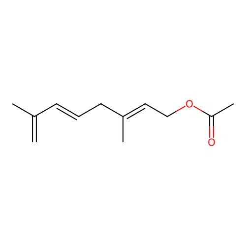 [(2E,5E)-3,7-dimethylocta-2,5,7-trienyl] acetate structure