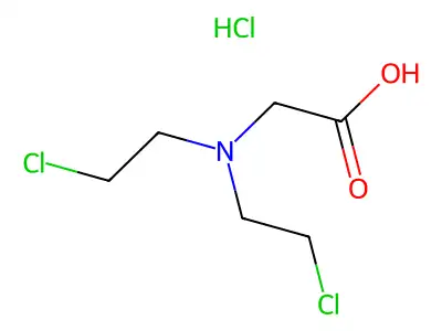 Glycine, N,N-bis(2-chloroethyl)-, hydrochloride structure