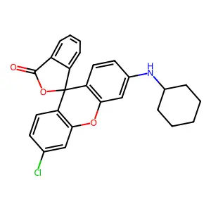 Spiro(isobenzofuran-1(3H),9'-(9H)xanthen)-3-one, 3'-chloro-6'-(cyclohexylamino)- structure