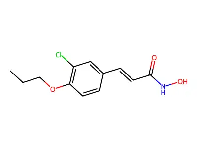 3-(3-chloro-4-propoxyphenyl)-N-hydroxyprop-2-enamide structure