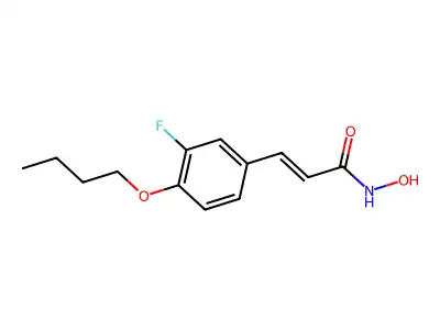 3-(4-butoxy-3-fluorophenyl)-N-hydroxyprop-2-enamide structure