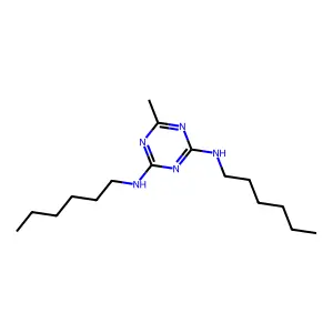 2-N,4-N-dihexyl-6-methyl-1,3,5-triazine-2,4-diamine structure