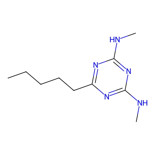 2-N,4-N-dimethyl-6-pentyl-1,3,5-triazine-2,4-diamine structure
