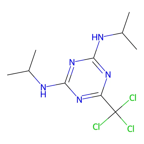 2-N,4-N-di(propan-2-yl)-6-(trichloromethyl)-1,3,5-triazine-2,4-diamine structure