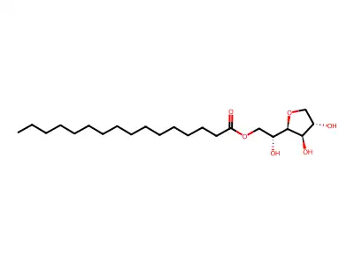 [2-[(2R,3S,4R)-3,4-dihydroxyoxolan-2-yl]-2-hydroxyethyl] hexadecanoate structure