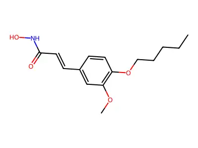 N-hydroxy-3-(3-methoxy-4-pentoxyphenyl)prop-2-enamide structure