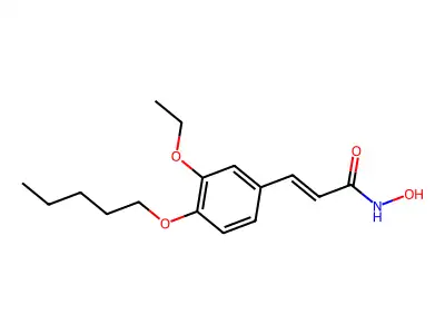 3-(3-ethoxy-4-pentoxyphenyl)-N-hydroxyprop-2-enamide structure