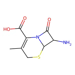 7-Amino-3-methyl-8-oxo-5-thia-1-azabicyclo(4.2.0)oct-2-ene-2-carboxylic acid structure
