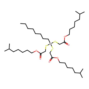 Triisooctyl 2,2',2''-((octylstannylidyne)tris(thio))triacetate structure