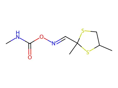({[(2,4-Dimethyl-1,3-dithiolan-2-yl)methylidene]amino}oxy)(methylamino)methanone structure
