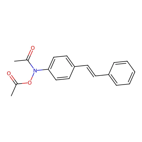 [N-acetyl-4-(2-phenylethenyl)anilino] acetate structure