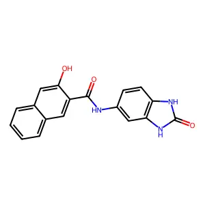 2-Naphthalenecarboxamide, N-(2,3-dihydro-2-oxo-1H-benzimidazol-5-yl)-3-hydroxy- structure