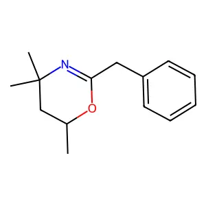 2-benzyl-5,6-dihydro-4,4,6-trimethyl-4H-1,3-oxazine structure