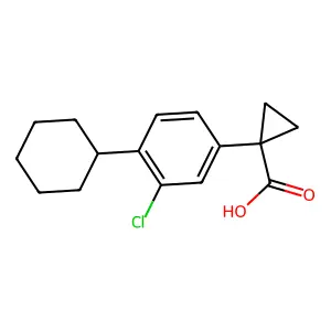 Cyclopropanecarboxylic acid, 1-(3-chloro-4-cyclohexylphenyl)- structure