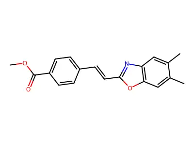 Methyl 4-[(5,6-dimethyl-2-benzoxazolyl)vinyl]benzoate structure