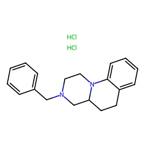 1H-Pyrazino(1,2-a)quinoline, 2,3,4,4a,5,6-hexahydro-3-benzyl-, dihydrochloride structure
