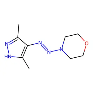 N-[(3,5-dimethylpyrazol-4-ylidene)amino]morpholin-4-amine structure