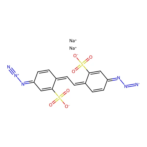 Benzenesulfonic acid, 2,2'-(1,2-ethenediyl)bis[5-azido-, sodium salt (1:2) structure