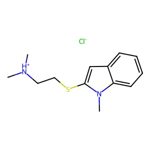 Indole, 2-((2-(dimethylamino)ethyl)thio)-1-methyl-, monohydrochloride structure