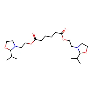 Hexanedioic acid, 1,6-bis(2-(2-(1-methylethyl)-3-oxazolidinyl)ethyl) ester structure