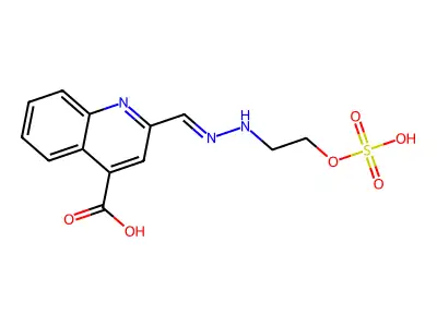 4-Quinolinecarboxylicacid, 2-[[2-[2-(sulfooxy)ethyl]hydrazinylidene]methyl]- structure