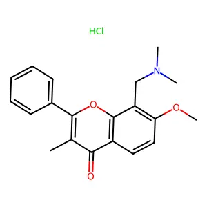 Flavone, 8-((dimethylamino)methyl)-7-methoxy-3-methyl-, hydrochloride structure