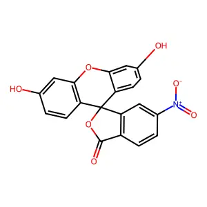 Spiro[isobenzofuran-1(3H),9'-[9H]xanthen]-3-one, 3',6'-dihydroxy-6-nitro- structure