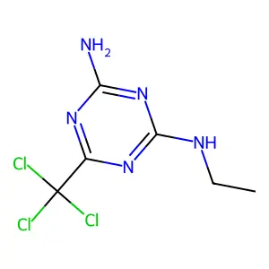 2-N-ethyl-6-(trichloromethyl)-1,3,5-triazine-2,4-diamine structure