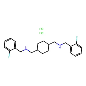 1,4-Cyclohexanebis(methylamine), N,N'-bis(2-fluorobenzyl)-, dihydrochloride structure