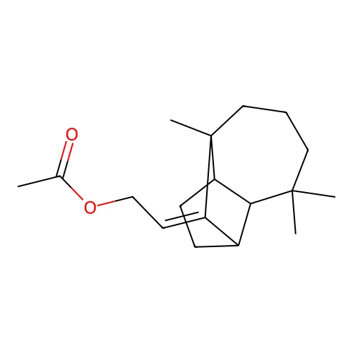 2-(3,3,7-Trimethyl-8-tricyclo[5.4.0.02,9]undecanylidene)ethyl acetate structure