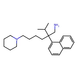 2-Naphthalen-1-yl-6-piperidin-1-yl-2-propan-2-ylhexan-1-amine structure