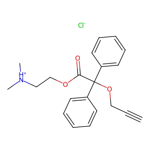 2-(Dimethylamino)ethyl diphenyl(prop-2-ynyloxy)acetate hydrochloride structure