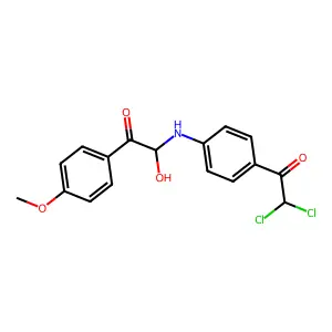 Ethanone, 2-((4-(dichloroacetyl)phenyl)amino)-2-hydroxy-1-(4-methoxyphenyl)- structure