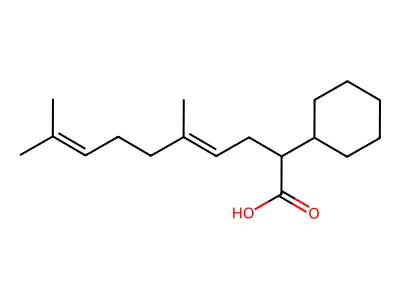 2-Cyclo-hexyl-5,9-dimethyl-4,8-decadienoic acid structure