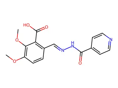 2,3-Dimethoxy-6-{[2-(pyridine-4-carbonyl)hydrazinylidene]methyl}benzoic acid structure
