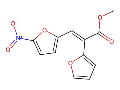 Methyl 2-(furan-2-yl)-3-(5-nitrofuran-2-yl)prop-2-enoate structure