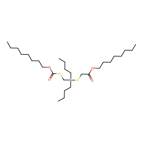 Octyl 4,4-dibutyl-7-oxo-8-oxa-3,5-dithia-4-stannahexadecanoate structure