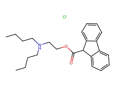 Fluorene-9-carboxylic acid, 2-(dibutylamino)ethyl ester, hydrochloride structure