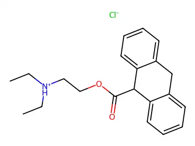 9-Anthroic acid, 9,10-dihydro-, 2-(diethylamino)ethyl ester, hydrochloride structure