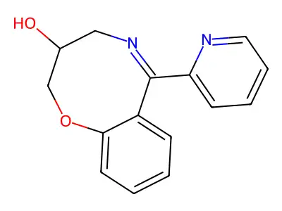 3,4-Dihydro-3-hydroxy-6-(2-pyridyl)-1,5-benzoxazocine structure