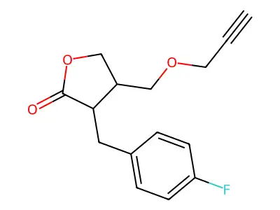 2(3H)-Furanone, dihydro-3-(p-fluorobenzyl)-5-(2-propynyloxymethyl)- structure