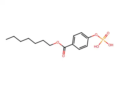 Benzoic acid, p-hydroxy-, heptyl ester, dihydrogen phosphate structure