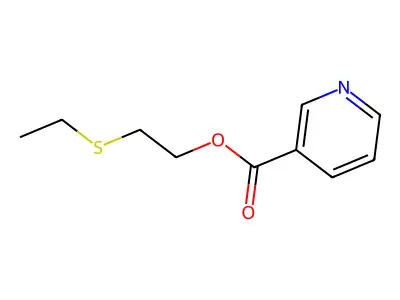 Nicotinic acid, 2-(ethylthio)ethyl ester structure