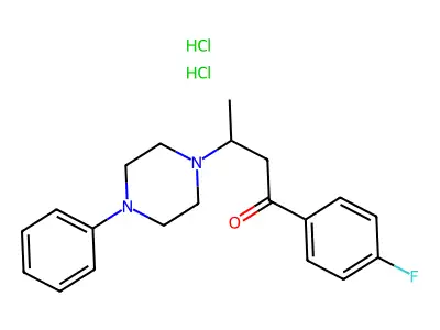 Butyrophenone, 4'-fluoro-3-(4-phenyl-1-piperazinyl)-, dihydrochloride structure