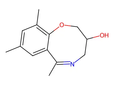 3,4-Dihydro-3-hydroxy-6,8,10-trimethyl-1,5-benzoxazocine structure