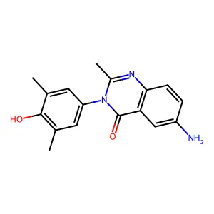 4(3H)-Quinazolinone, 6-amino-3-(3,5-dimethyl-4-hydroxyphenyl)-2-methyl- structure
